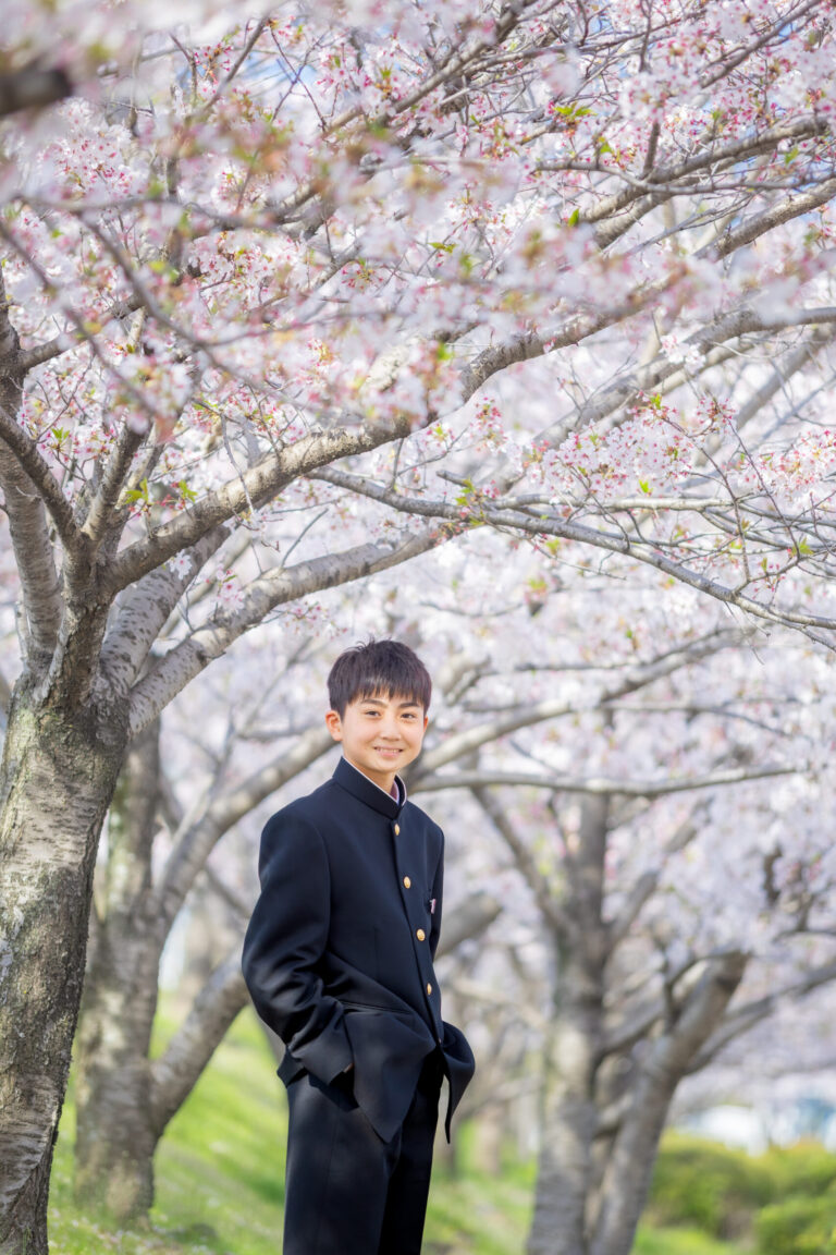 笠岡市柳生写真館-入学卒業写真撮影-桜ロケ